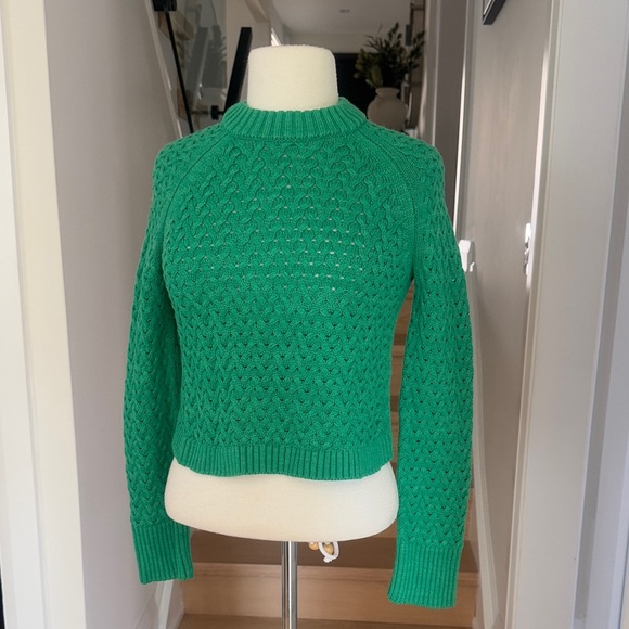 Alice + Olivia Sweaters - Alice + Olivia Leta Textured Vibrant Green Crew Neck Sweater XS